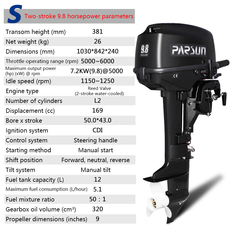 Parsun Outboard Motor: 2-Stroke & 4-Stroke Gas Engine Options for Dinghies, Inflatable Boats & Small Watercraft