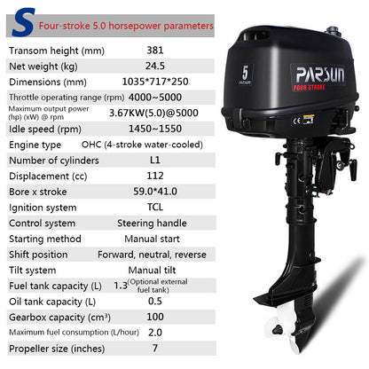 Parsun Outboard Motor: 2-Stroke & 4-Stroke Gas Engine Options for Dinghies, Inflatable Boats & Small Watercraft