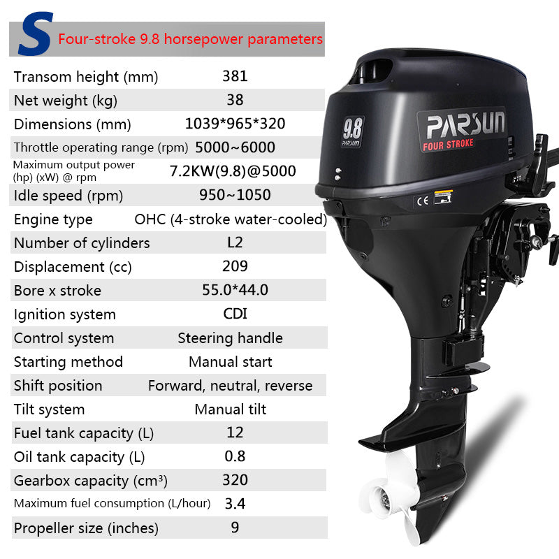 Parsun Outboard Motor: 2-Stroke & 4-Stroke Gas Engine Options for Dinghies, Inflatable Boats & Small Watercraft