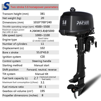 Parsun Outboard Motor: 2-Stroke & 4-Stroke Gas Engine Options for Dinghies, Inflatable Boats & Small Watercraft