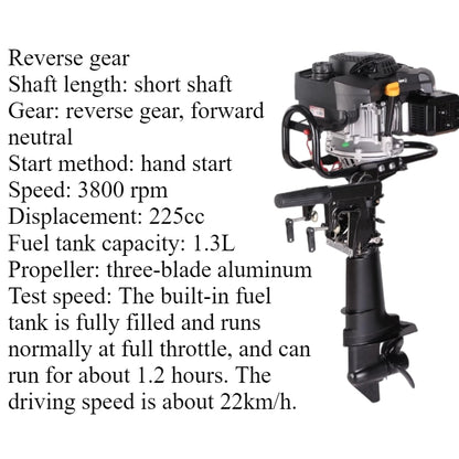 7.5HP/9HP High Torque 4-Stroke Outboard Motor - Commercial Grade with Short/Long Shaft 200CC/225CC for Heavy-Duty Fishing & Inflatable Boats