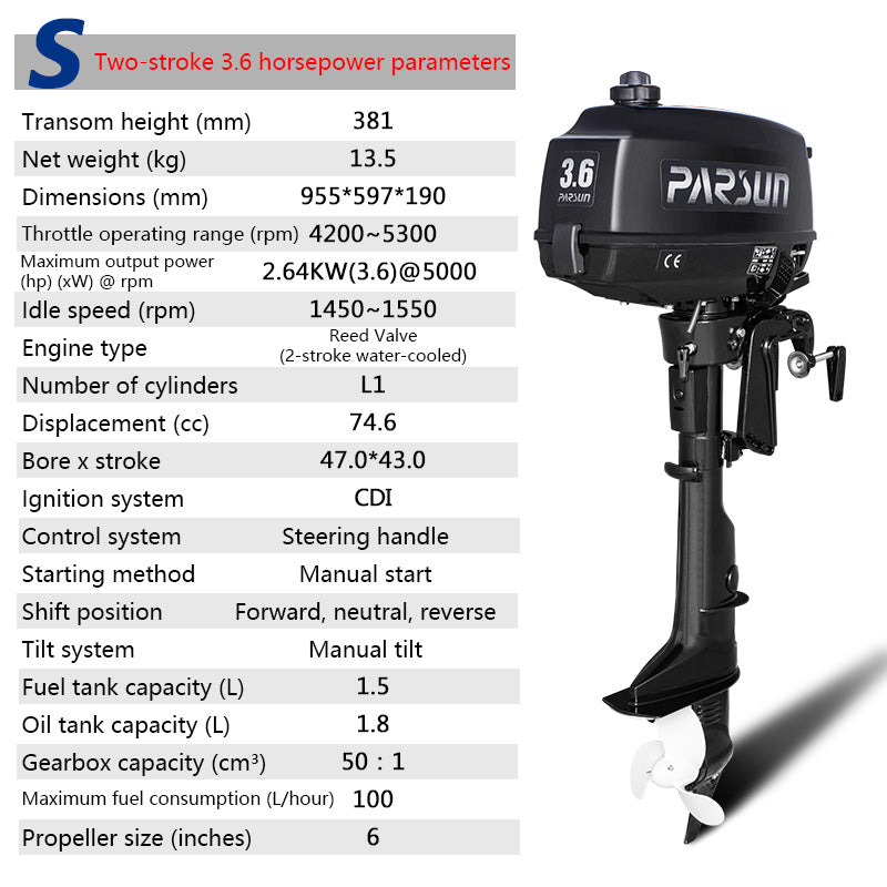 Parsun Outboard Motor: 2-Stroke & 4-Stroke Gas Engine Options for Dinghies, Inflatable Boats & Small Watercraft