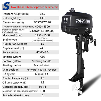 Parsun Outboard Motor: 2-Stroke & 4-Stroke Gas Engine Options for Dinghies, Inflatable Boats & Small Watercraft