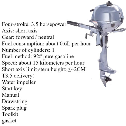 2.5HP-8HP 2-Stroke / 3.5HP-12HP 4-Stroke Outboard Motor Series - Short & Long Shaft Options for Fishing Boats and Inflatable Dinghies