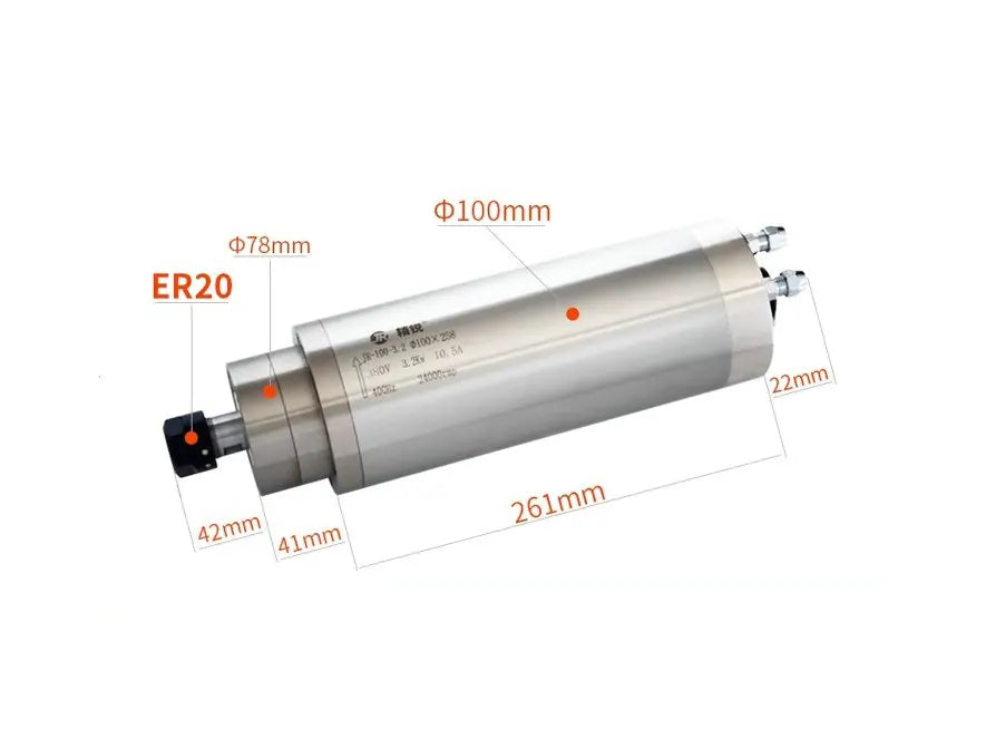 800W1.5KW2.2KW3.2KW 220V/380V 24000HZ Water cool Spindle Motor with ER11 ER16 ER20 Collet for CNC Engraving Milling Machine