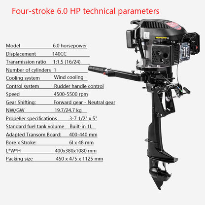 Hangkai Outboard Motor: 2-Stroke & 4-Stroke Gas Engine Options for Inflatable Boats, Dinghies & Small Craft