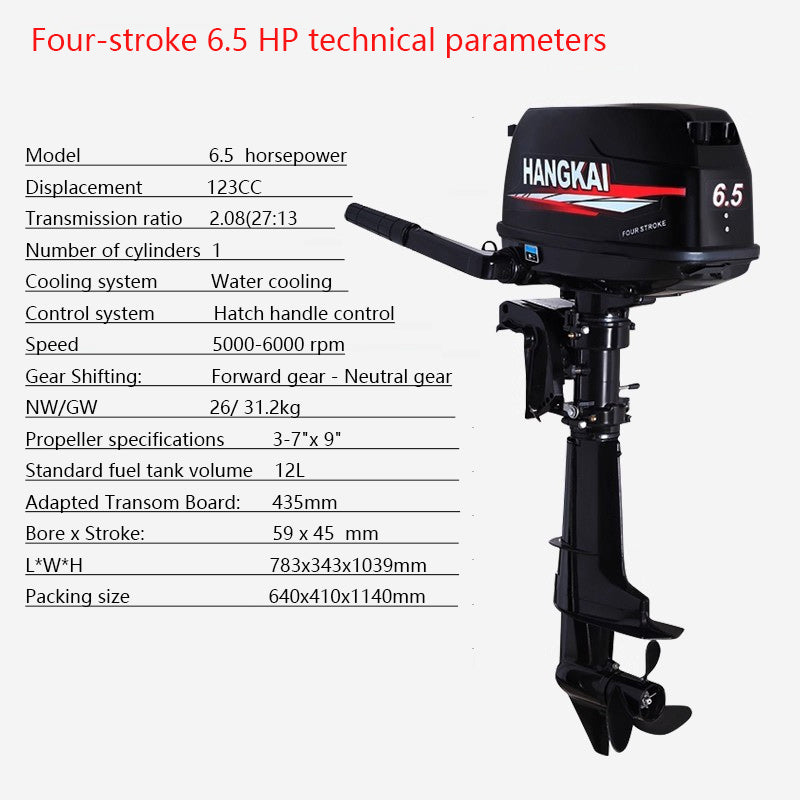 Hangkai Outboard Motor: 2-Stroke & 4-Stroke Gas Engine Options for Inflatable Boats, Dinghies & Small Craft