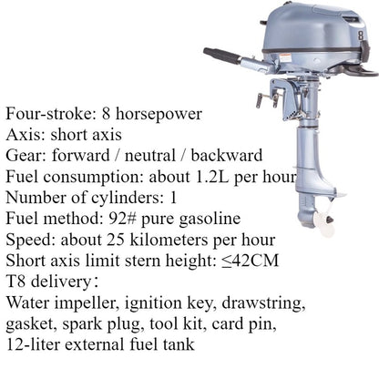 2.5HP-8HP 2-Stroke / 3.5HP-12HP 4-Stroke Outboard Motor Series - Short & Long Shaft Options for Fishing Boats and Inflatable Dinghies