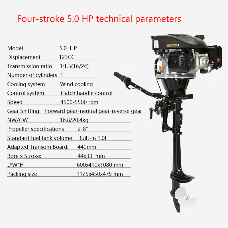 Hangkai Outboard Motor: 2-Stroke & 4-Stroke Gas Engine Options for Inflatable Boats, Dinghies & Small Craft