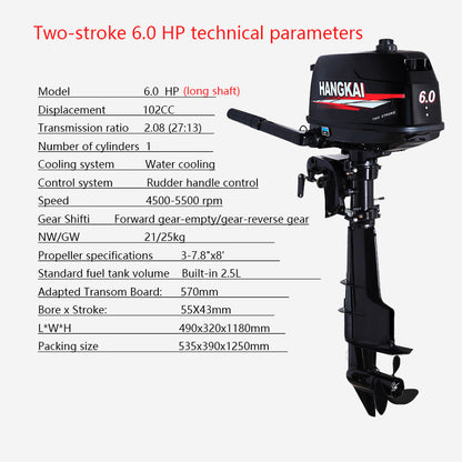 Hangkai Outboard Motor: 2-Stroke & 4-Stroke Gas Engine Options for Inflatable Boats, Dinghies & Small Craft