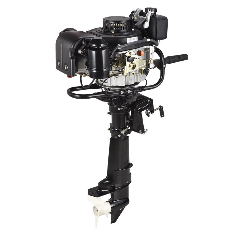 8HP 4-Stroke Outboard Motor with Electric Start & Reverse Gear - Short/Long Shaft 247cc 3600RPM for Boats and Inflatable Dinghies