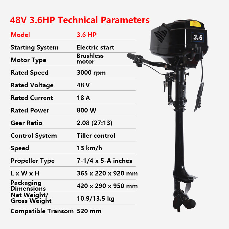 12V 45lbs Thrust Electric Trolling Motor for Inflatable Boat, Raft, Canoe, Kayak & Dinghy