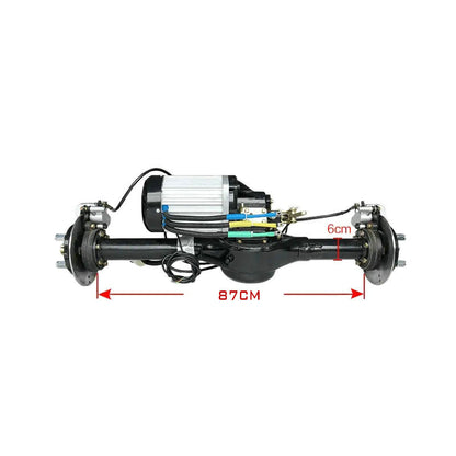 DC60V/72V 1.5KW/2KW/3KW/4KW 50km/h disc brake brushless hub motor kit, electric tricycle rear axle assembly, load-bearing wheels, size optional