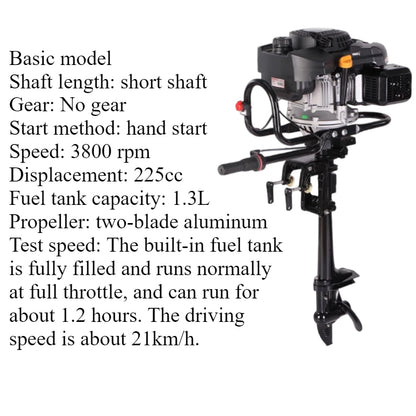 7.5HP/9HP High Torque 4-Stroke Outboard Motor - Commercial Grade with Short/Long Shaft 200CC/225CC for Heavy-Duty Fishing & Inflatable Boats