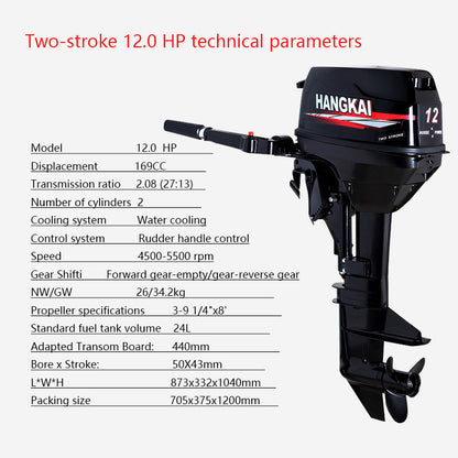 Hangkai Outboard Motor: 2-Stroke & 4-Stroke Gas Engine Options for Inflatable Boats, Dinghies & Small Craft
