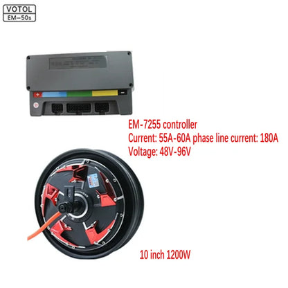 60v-96v 10 inch/12 inch 1200W/1500W/2000W/3000W universal electric wheel hub motor and controller,gift tires,modified BLDC motor