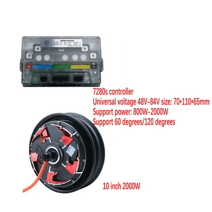 60v-96v 10 inch/12 inch 1200W/1500W/2000W/3000W universal electric wheel hub motor and controller,gift tires,modified BLDC motor