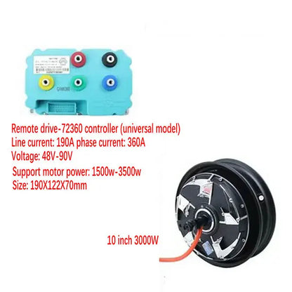 60v-96v 10 inch/12 inch 1200W/1500W/2000W/3000W universal electric wheel hub motor and controller,gift tires,modified BLDC motor