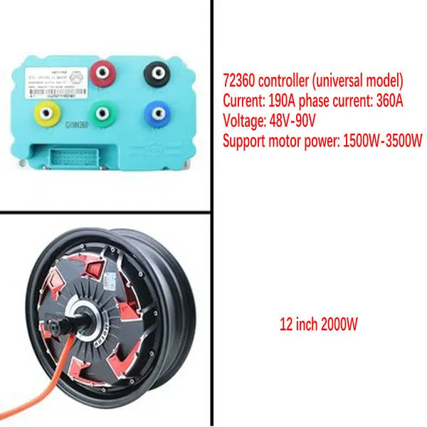 60v-96v 10 inch/12 inch 1200W/1500W/2000W/3000W universal electric wheel hub motor and controller,gift tires,modified BLDC motor