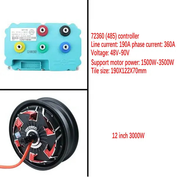 60v-96v 10 inch/12 inch 1200W/1500W/2000W/3000W universal electric wheel hub motor and controller,gift tires,modified BLDC motor