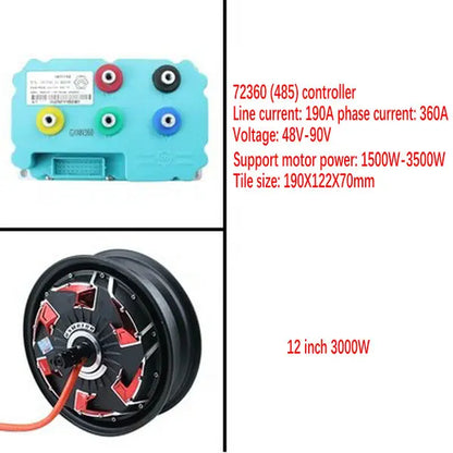 60v-96v 10 inch/12 inch 1200W/1500W/2000W/3000W universal electric wheel hub motor and controller,gift tires,modified BLDC motor