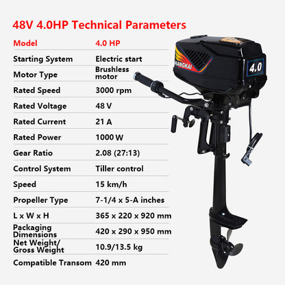 12V 45lbs Thrust Electric Trolling Motor for Inflatable Boat, Raft, Canoe, Kayak & Dinghy