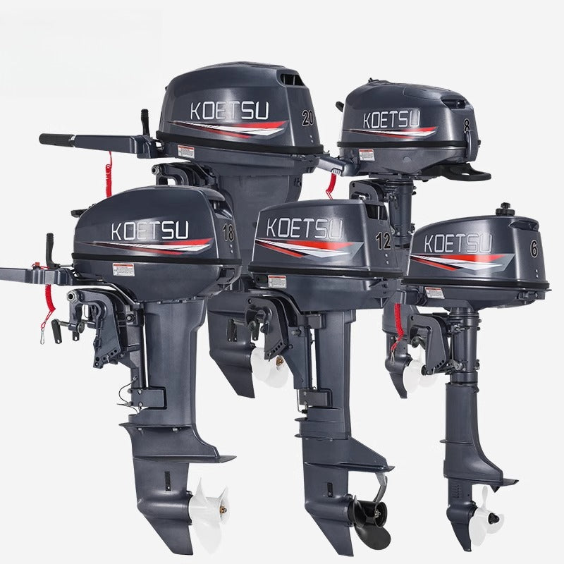 KOETSU 2-Stroke & 4-Stroke Gas Outboard Motor - Heavy-Duty Gasoline Engine for Inflatable Boats, Rafts and Commercial Use