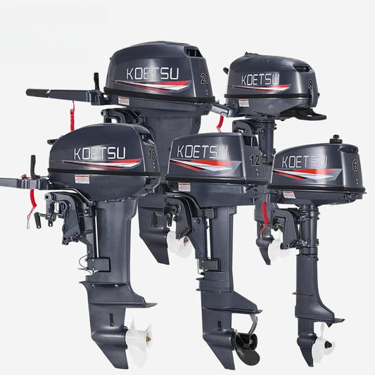 KOETSU 2-Stroke & 4-Stroke Gas Outboard Motor - Heavy-Duty Gasoline Engine for Inflatable Boats, Rafts and Commercial Use