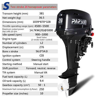 Parsun Outboard Motor: 2-Stroke & 4-Stroke Gas Engine Options for Dinghies, Inflatable Boats & Small Watercraft