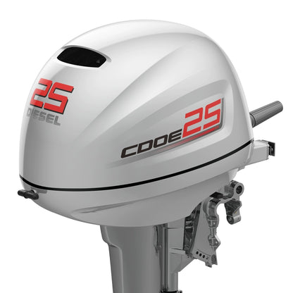 D25 25HP 4-Stroke Outboard Motor with Electric Start - Front/Rear Control & Reverse Gear for Heavy-Duty Inflatable Dinghies