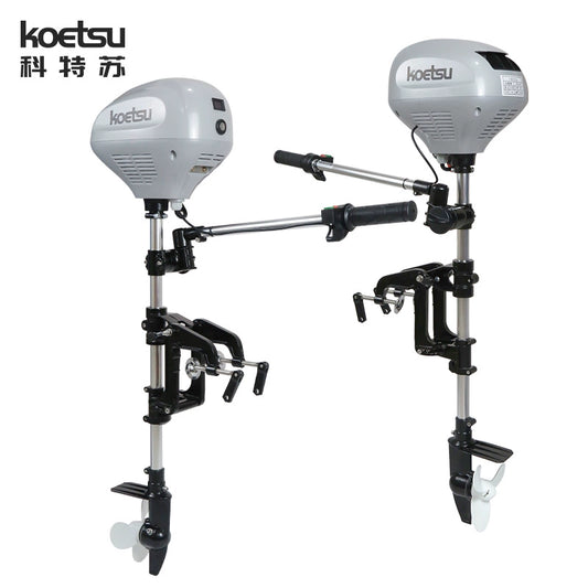KOETSU Brushless Electric Outboard Motor - Trolling Motor for Inflatable Fishing Boats, Quiet & Powerful 12V/24V Engine