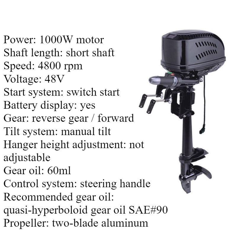 Brushless/Brushed Electric Trolling Motor 280W-1152W Multi-Voltage (12V/24V/48V) for Kayaks & Fishing Boats - Ultra Quiet