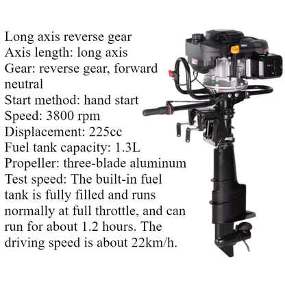 7.5HP/9HP High Torque 4-Stroke Outboard Motor - Commercial Grade with Short/Long Shaft 200CC/225CC for Heavy-Duty Fishing & Inflatable Boats