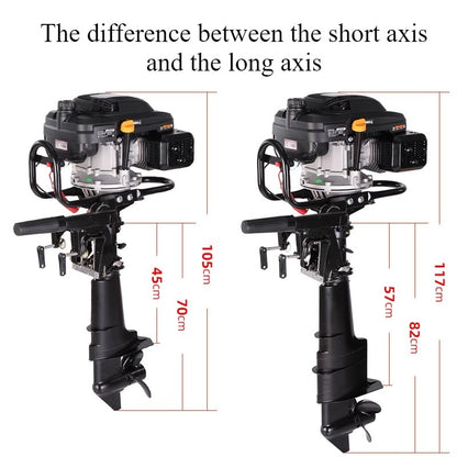 7.5HP/9HP High Torque 4-Stroke Outboard Motor - Commercial Grade with Short/Long Shaft 200CC/225CC for Heavy-Duty Fishing & Inflatable Boats