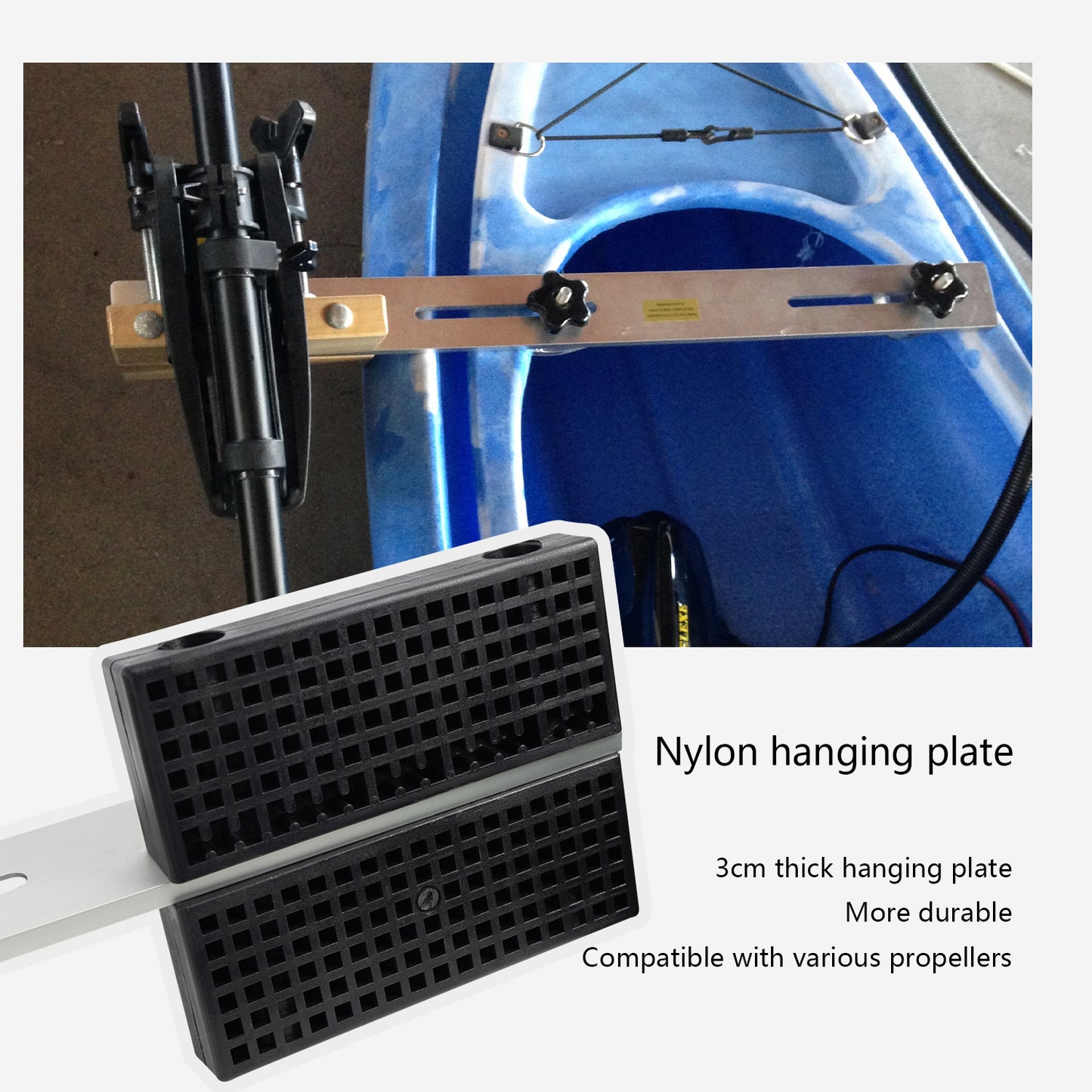 KOETSU Kayak Motor Mount - Universal Outboard Bracket for Canoes & Small Boats with Transom Mount