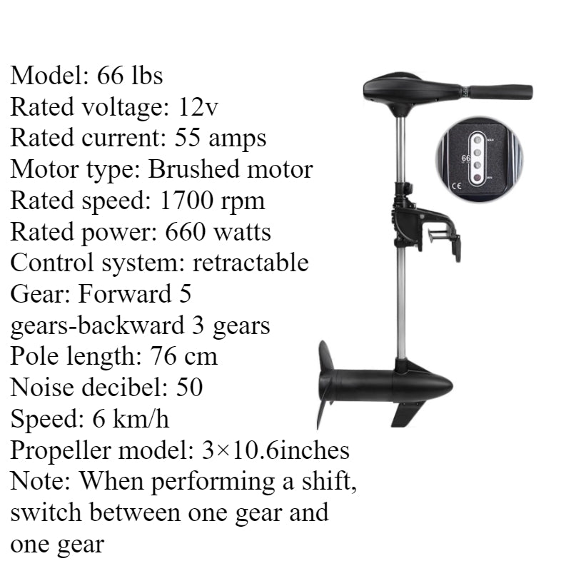 Brushless/Brushed Electric Trolling Motor 280W-1152W Multi-Voltage (12V/24V/48V) for Kayaks & Fishing Boats - Ultra Quiet
