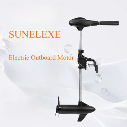 SUNELEXE Brushless Electric Outboard Motor - 12V/24V Trolling Motor for Inflatable Boats with Propeller