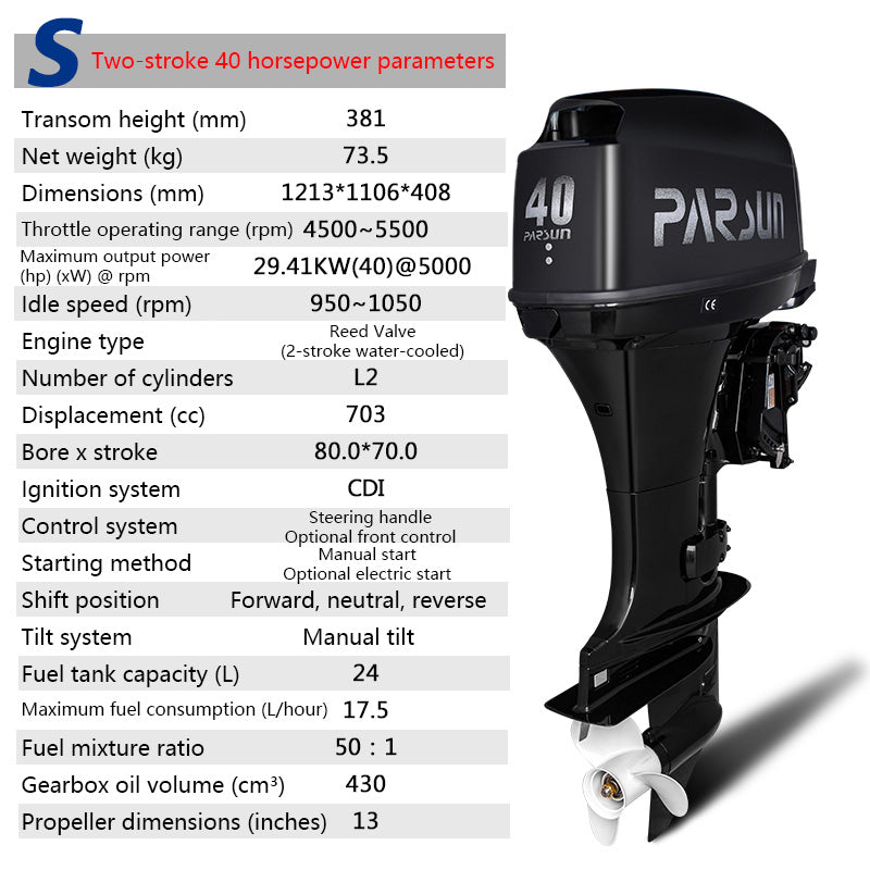 Parsun Outboard Motor: 2-Stroke & 4-Stroke Gas Engine Options for Dinghies, Inflatable Boats & Small Watercraft