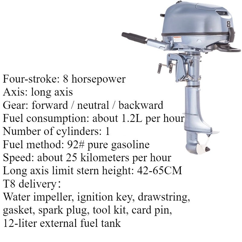 2.5HP-8HP 2-Stroke / 3.5HP-12HP 4-Stroke Outboard Motor Series - Short & Long Shaft Options for Fishing Boats and Inflatable Dinghies