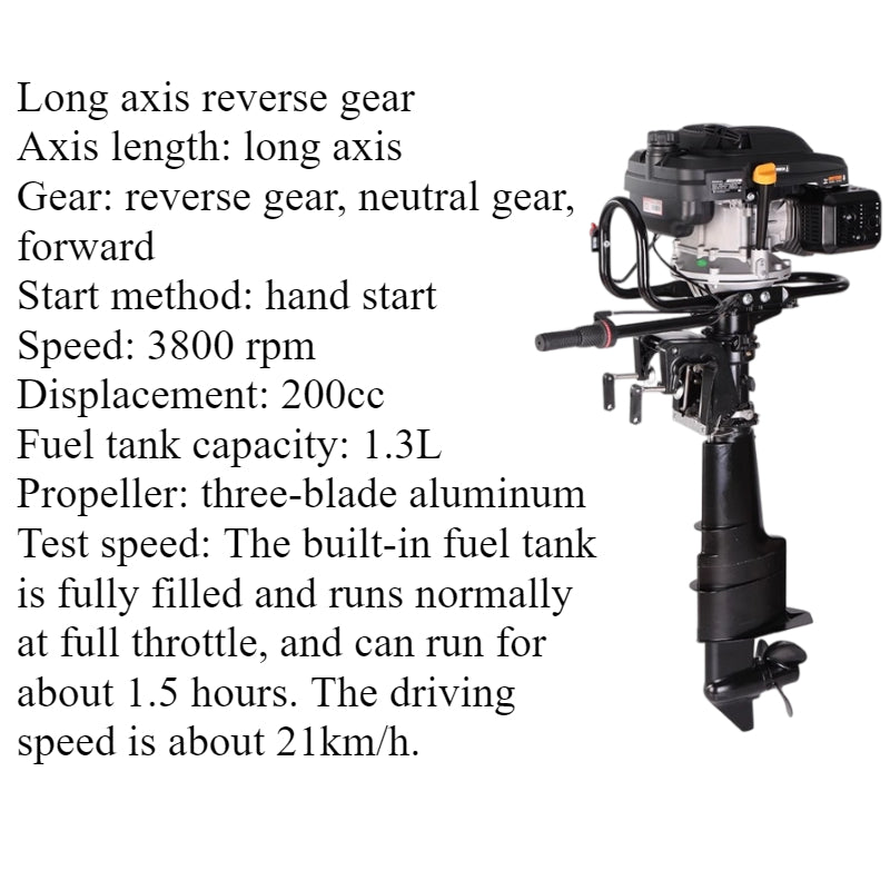 7.5HP/9HP High Torque 4-Stroke Outboard Motor - Commercial Grade with Short/Long Shaft 200CC/225CC for Heavy-Duty Fishing & Inflatable Boats