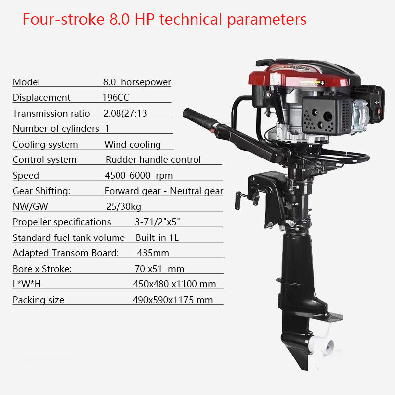 Hangkai Outboard Motor: 2-Stroke & 4-Stroke Gas Engine Options for Inflatable Boats, Dinghies & Small Craft