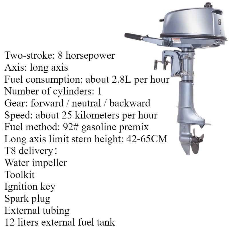 2.5HP-8HP 2-Stroke / 3.5HP-12HP 4-Stroke Outboard Motor Series - Short & Long Shaft Options for Fishing Boats and Inflatable Dinghies