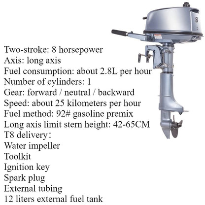 2.5HP-8HP 2-Stroke / 3.5HP-12HP 4-Stroke Outboard Motor Series - Short & Long Shaft Options for Fishing Boats and Inflatable Dinghies
