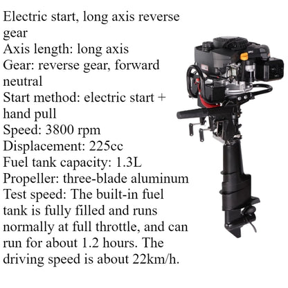 7.5HP/9HP High Torque 4-Stroke Outboard Motor - Commercial Grade with Short/Long Shaft 200CC/225CC for Heavy-Duty Fishing & Inflatable Boats