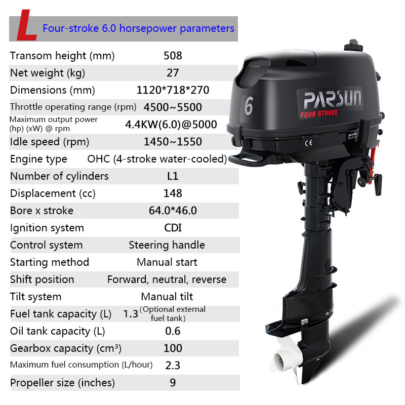 Parsun Outboard Motor: 2-Stroke & 4-Stroke Gas Engine Options for Dinghies, Inflatable Boats & Small Watercraft