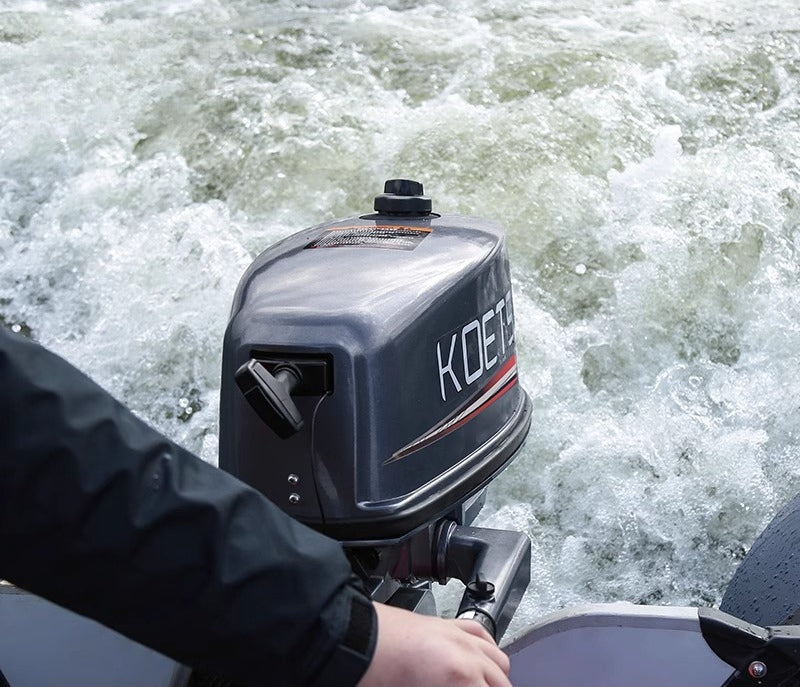 KOETSU 2-Stroke & 4-Stroke Gas Outboard Motor - Heavy-Duty Gasoline Engine for Inflatable Boats, Rafts and Commercial Use