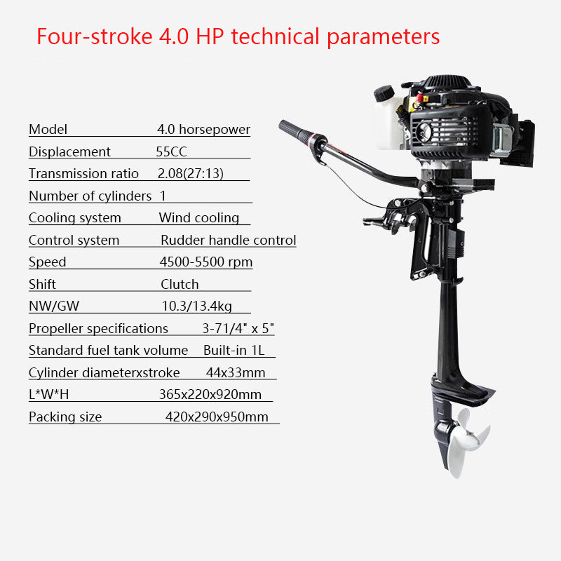 Hangkai Outboard Motor: 2-Stroke & 4-Stroke Gas Engine Options for Inflatable Boats, Dinghies & Small Craft