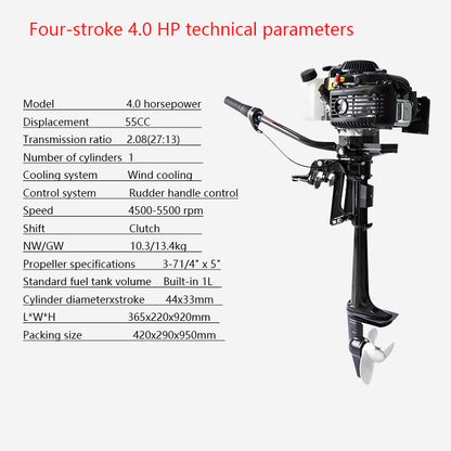 Hangkai Outboard Motor: 2-Stroke & 4-Stroke Gas Engine Options for Inflatable Boats, Dinghies & Small Craft