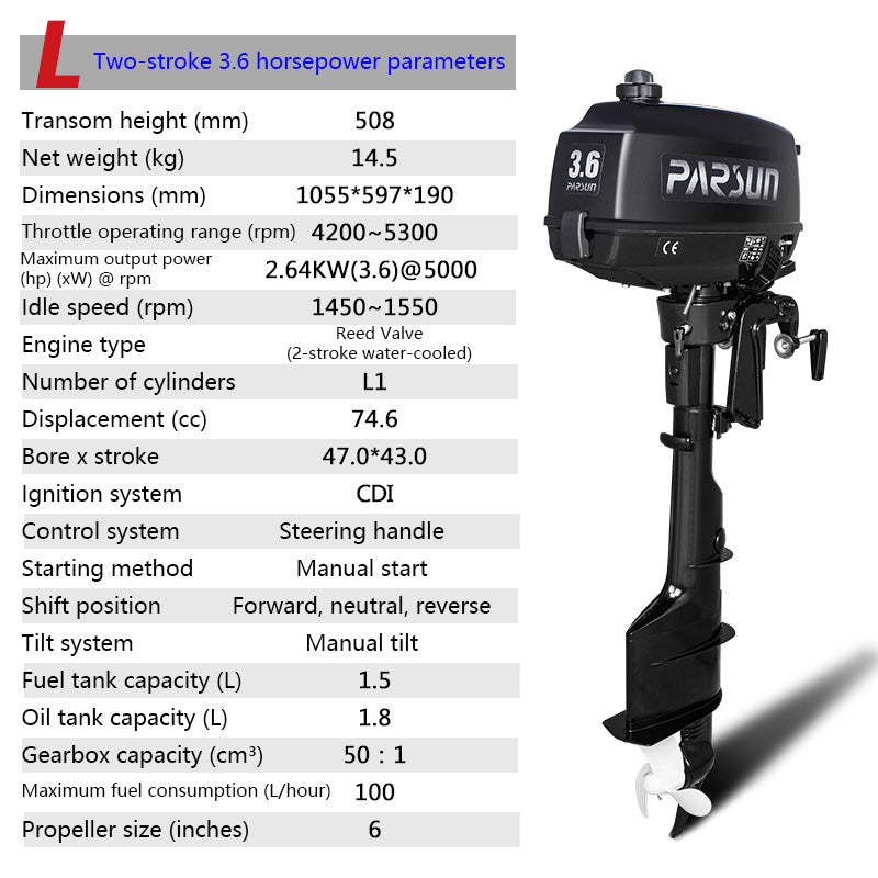 Parsun Outboard Motor: 2-Stroke & 4-Stroke Gas Engine Options for Dinghies, Inflatable Boats & Small Watercraft