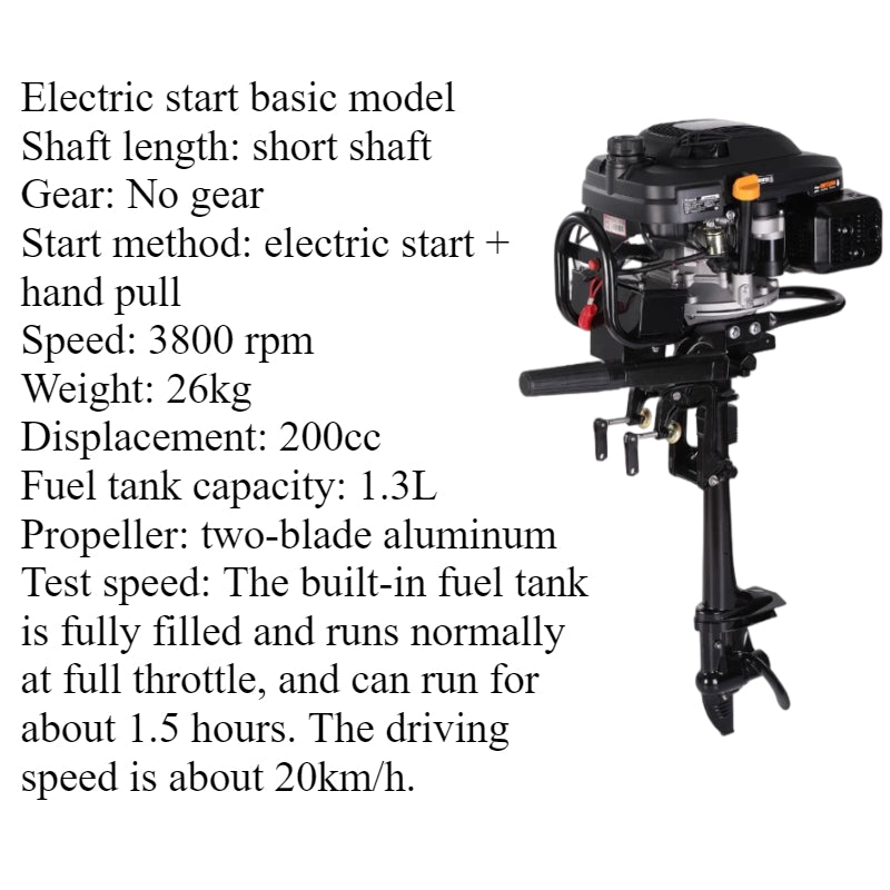 7.5HP/9HP High Torque 4-Stroke Outboard Motor - Commercial Grade with Short/Long Shaft 200CC/225CC for Heavy-Duty Fishing & Inflatable Boats